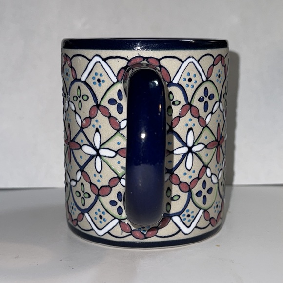 JAVIER SERVIN Mexico Embossed Enamel Ceramic Mug Cup 3.75" Tall - Picture 4 of 7